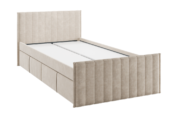 Кровать с ящиками Твикс 90х200 см капучино (велюр)