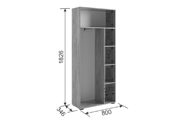 Прихожая "Мебельсон К28" (1200х350х1826) дуб крафт золотой/графит