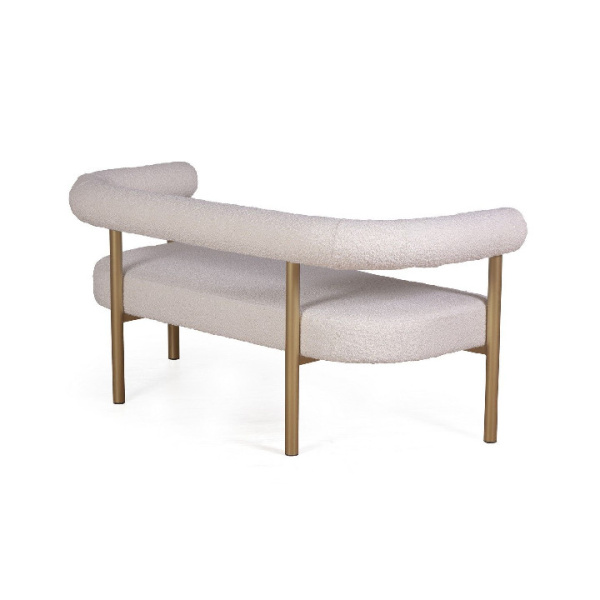 Диван Бигги, букле Turin ivory / опоры золото