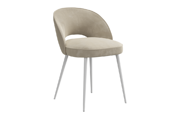 Стул Моли 2 Т1 пломбир (велюр)/белый