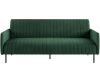 Баккара диван-кровать трехместный прямой с подлокотниками, бархат зеленый 19