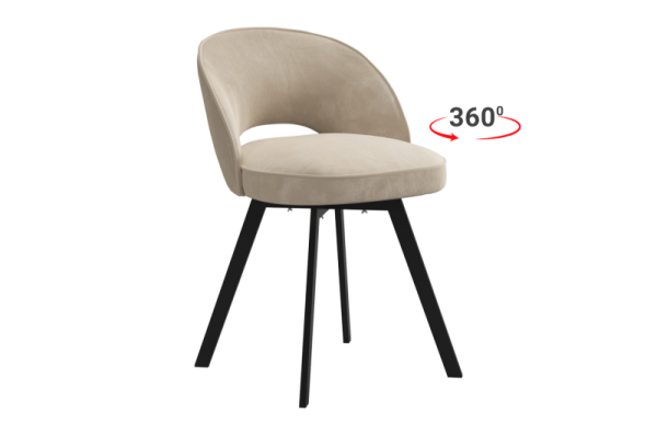 Стул Моли 2 Т2П пломбир (велюр)/черный