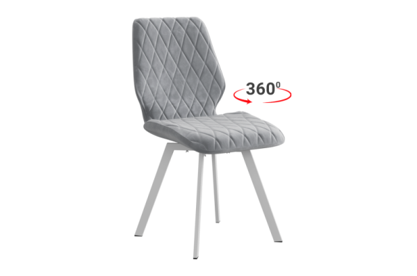 Стул Орион Т2П серый (велюр)/белый
