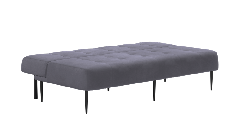 Монако диван-кровать прямой трехместный, без подлокотников, бархат серый 27