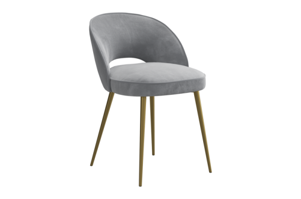 Стул Моли 2 Т1 серый (велюр)/золото