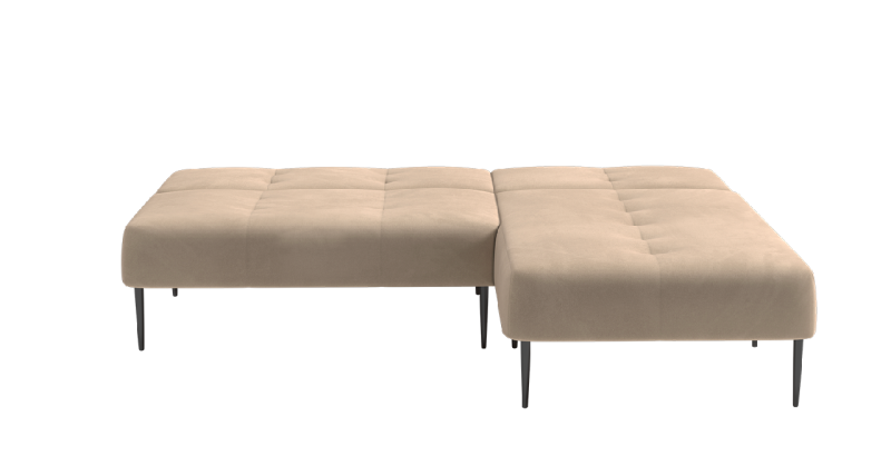 Монако диван-кровать с шезлонгом, без подлокотников, бархат бежевый 5