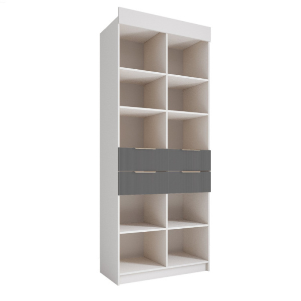 МС Лавис Стеллаж СД 900.1 Белый/ Белый софт-Графит софт