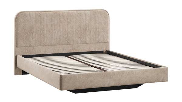 Кровать без ПМ «Тиффани» Тип 1 (без подъемного механизма) Микровелюр Wellmart Dark Beige