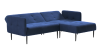 Монако диван-кровать с шезлонгом, с подлокотниками, бархат синий 29