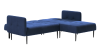 Монако диван-кровать с шезлонгом, с подлокотниками, бархат синий 29