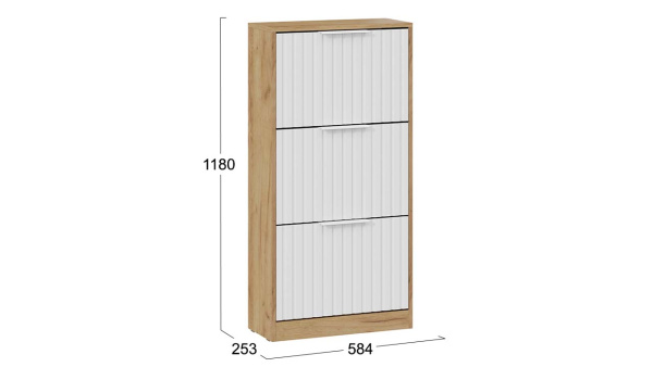 Тумба для обуви «Хилтон» Дуб Крафт золотой, Белый матовый