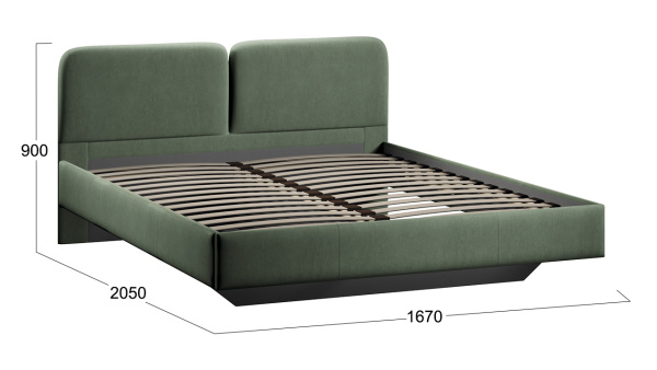 Кровать «Флори» Тип 1 (1600) Велюр Ultra Olive