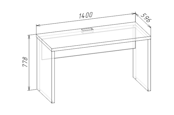 Стол прямой 1400 SMARTY WHITE