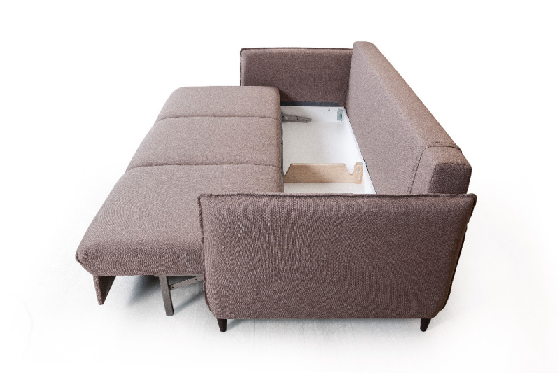 Ханс диван-кровать прямой с подлокотниками рогожка серый