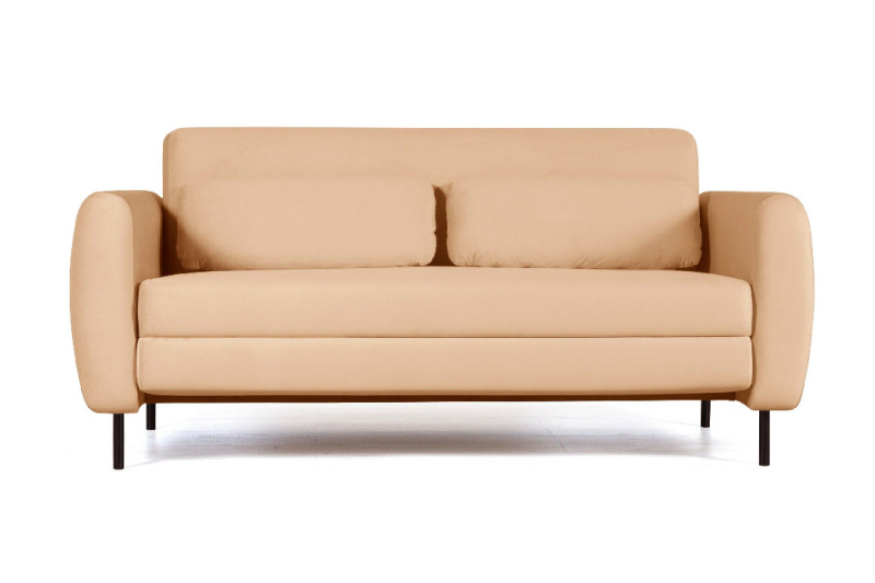 Сиена диван-кровать прямой с подлокотниками, бархат бежевый 5