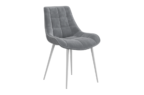 Стул Монти Т1 серый (велюр)/белый