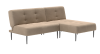 Монако диван-кровать с шезлонгом, без подлокотников, бархат бежевый 5