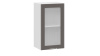 Шкаф навесной c одной дверью со стеклом «Кимберли» Белый, Муссон