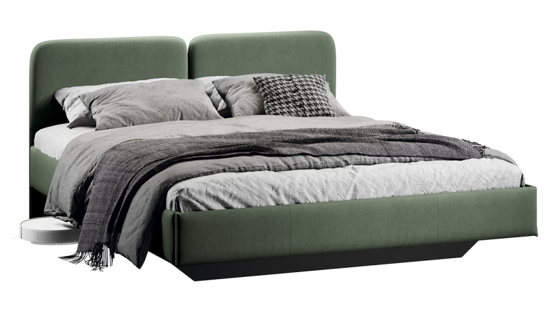 Кровать «Флори» Тип 1 (1600) Велюр Ultra Olive