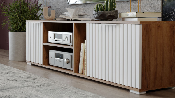 Набор мебели для гостиной «Хилтон» №4 Дуб Крафт золотой, Белый матовый