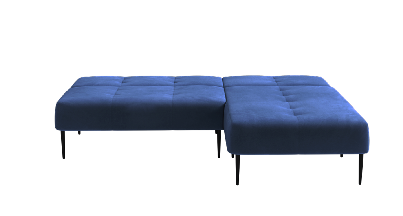 Монако диван-кровать с шезлонгом, без подлокотников, бархат синий 29