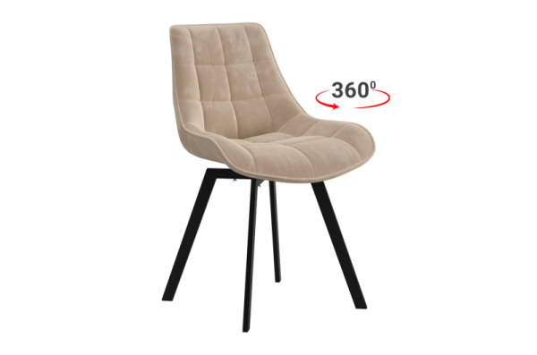 Стул Монти Т2П пломбир (велюр)/черный