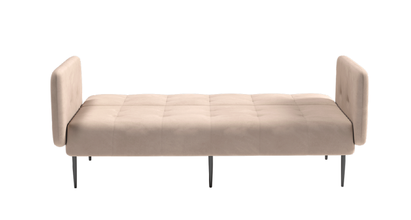 Монако диван-кровать прямой с подлокотниками, трехместный, велюр бежевый Velutto 06