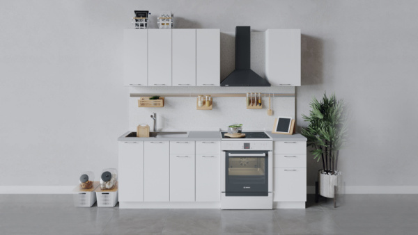 Кухонный гарнитур «Весна» длиной 160 см Белый, Белый глянец