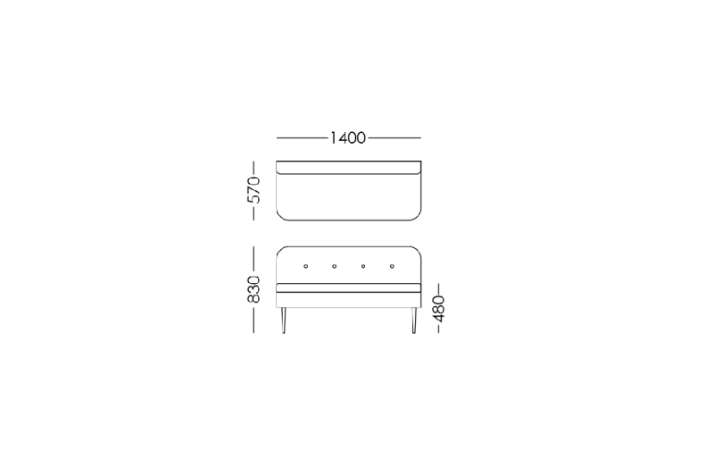 Диван кухонный прямой FAIRY 1400