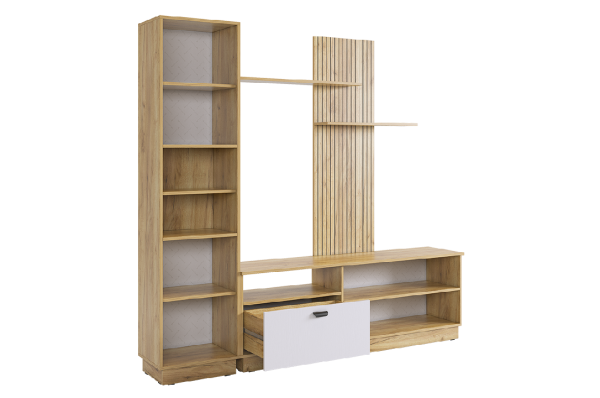 Гостиная "Моди К1" дуб крафт золотой/белое дерево