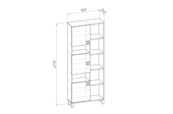 Шкаф книжный VECTRA