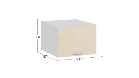 Шкаф навесной c одной откидной дверью «Весна» Белый, Ваниль глянец