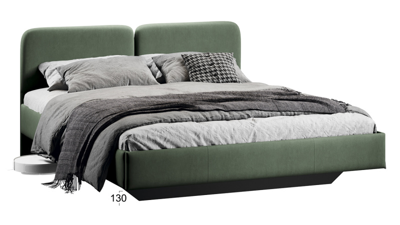 Кровать «Флори» Тип 1 (1600) Велюр Ultra Olive