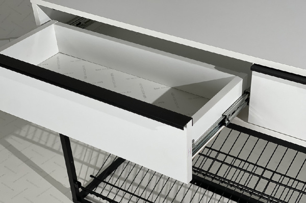 Обувница Крафт 2 черный муар/белый