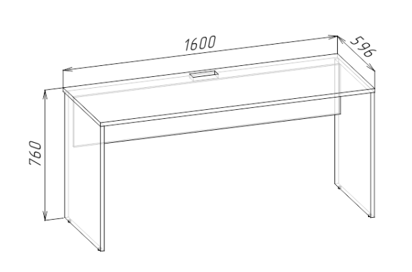 Стол прямой с ящиками 1600 GRETA