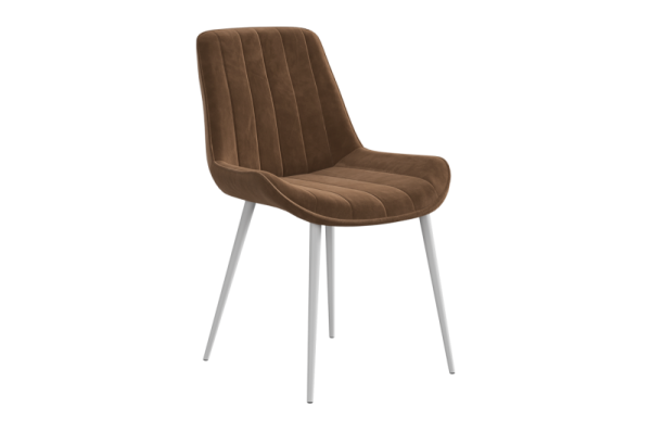 Стул Лари Т1 беж (велюр)/белый