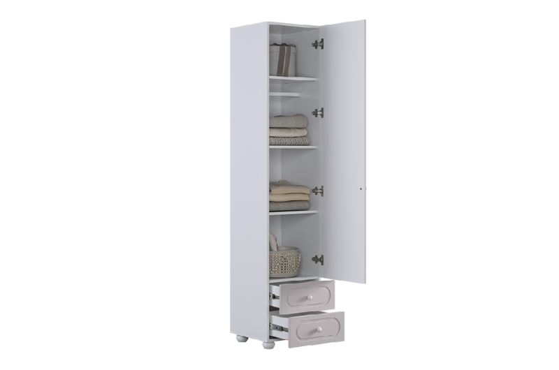 Милана Шкаф однодверный белое дерево/сакура