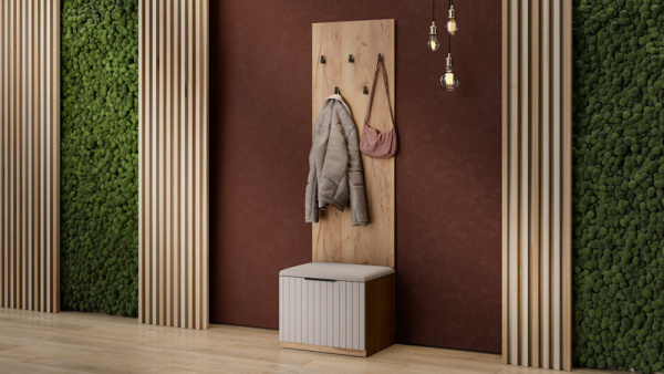 Прихожая «Хилтон» № 14 Дуб Крафт золотой, Мокко матовый