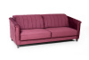 Амстердам диван-кровать трехместный прямой, велюр красный