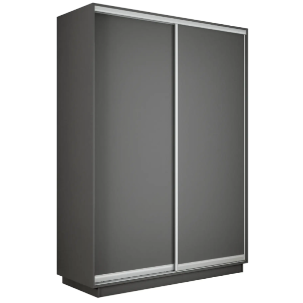 Шкаф-купе  Экспресс 2 1200x2200x600, Серый диамант, Серебряный профиль