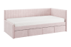 Кровать с ящиками Твикс (Тахта) 90х200 см нежно-розовый (велюр)