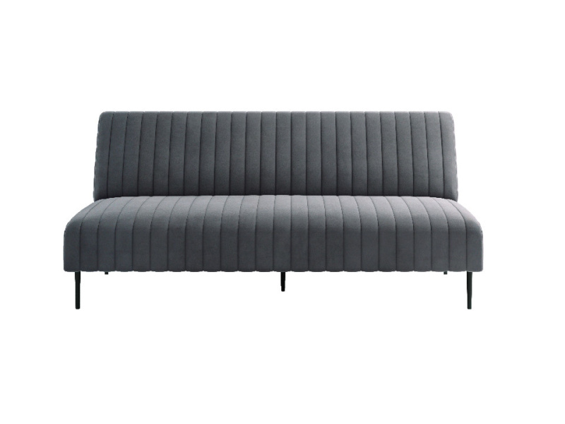 Баккара диван-кровать трехместный прямой без подлокотников, бархат серый 27