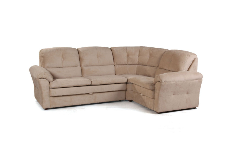 Диаманте диван-кровать угловой велюр бежевый