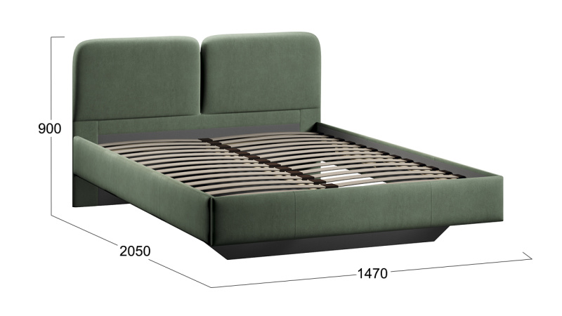 Кровать «Флори» Тип 1 (1400) Велюр Ultra Olive