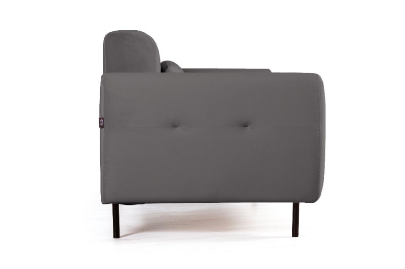 Сиена диван-кровать прямой с подлокотниками, бархат серый 27