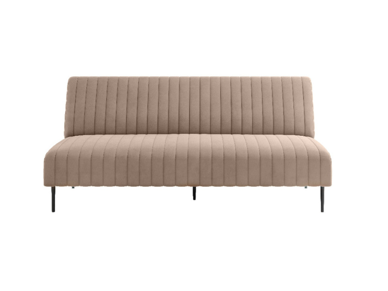 Баккара диван-кровать трехместный прямой без подлокотников, бархат бежевый 05