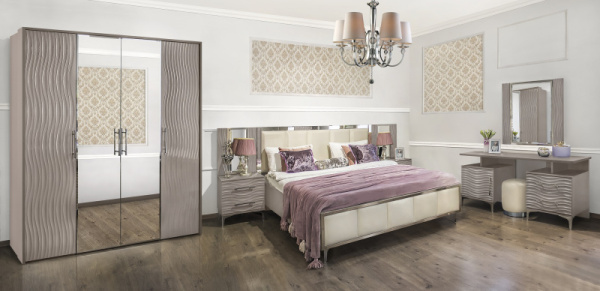 Спальня Гравита 4-ств серый глянец