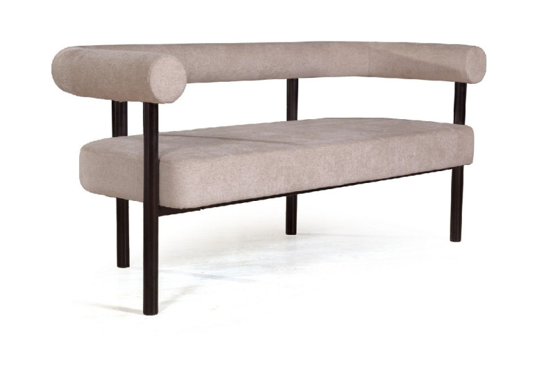 Диван Бигги, шенилл Puffy beige / опоры черные