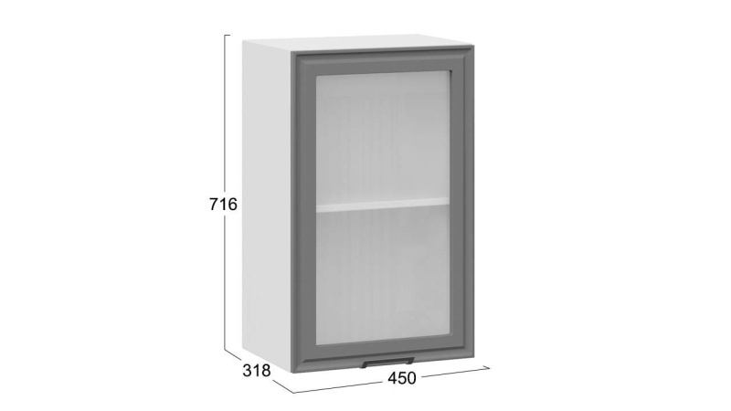 Шкаф навесной c одной дверью со стеклом «Белладжио»