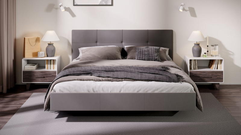 Кровать без ПМ «Элис» Тип 1 (без подъемного механизма) Исп.2 Велюр Мокко